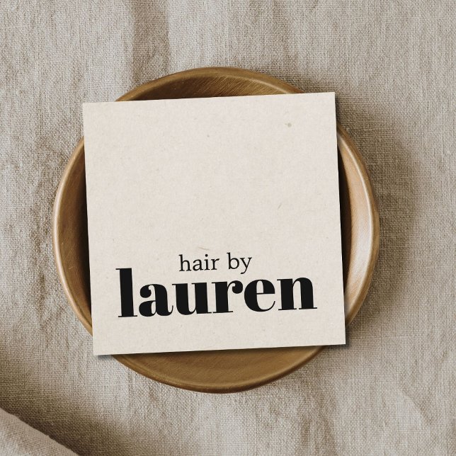 Minimalist Bold Natural Black Hair Salon Square Business Card (Creator Uploaded)