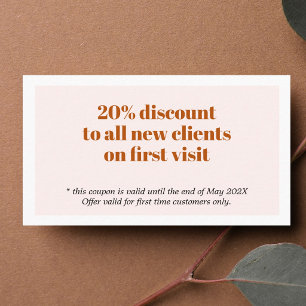 Minimalist Bold Pastel Brown Salon Coupon