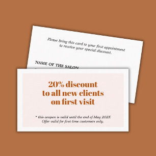 Minimalist Bold Pastel Brown Salon Coupon
