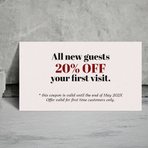 Minimalist Bold Pastel Red Black Salon Coupon