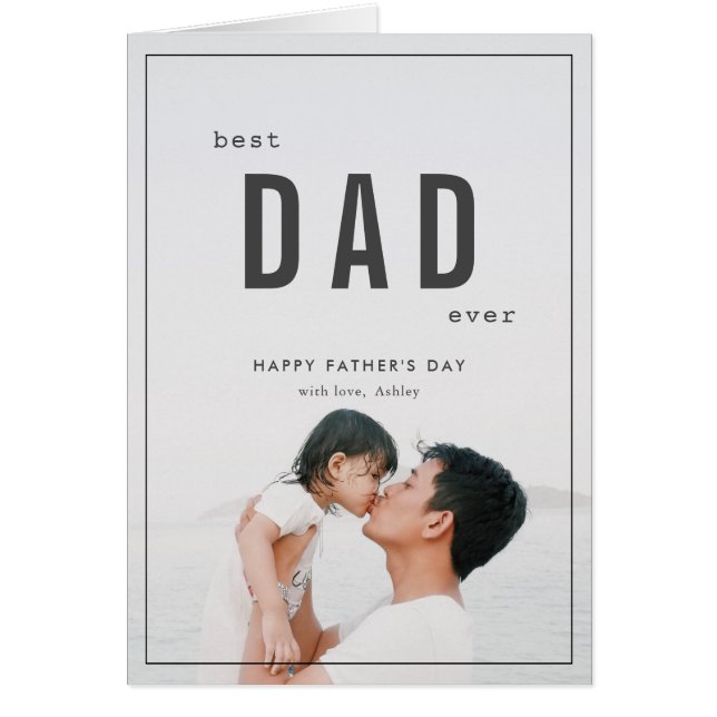 Minimalist Bold Photo Father's Day Card (Front)