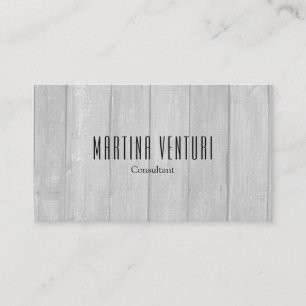 Minimalist Bold Professional Plain Grey Wood Business Card