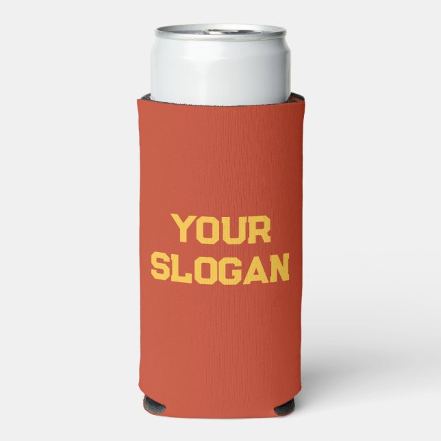 Minimalist Bold Red and Yellow Colours Personalise Seltzer Can Cooler (Seltzer Front)