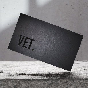 Minimalist Bold Text Black Veterinarian Business Card