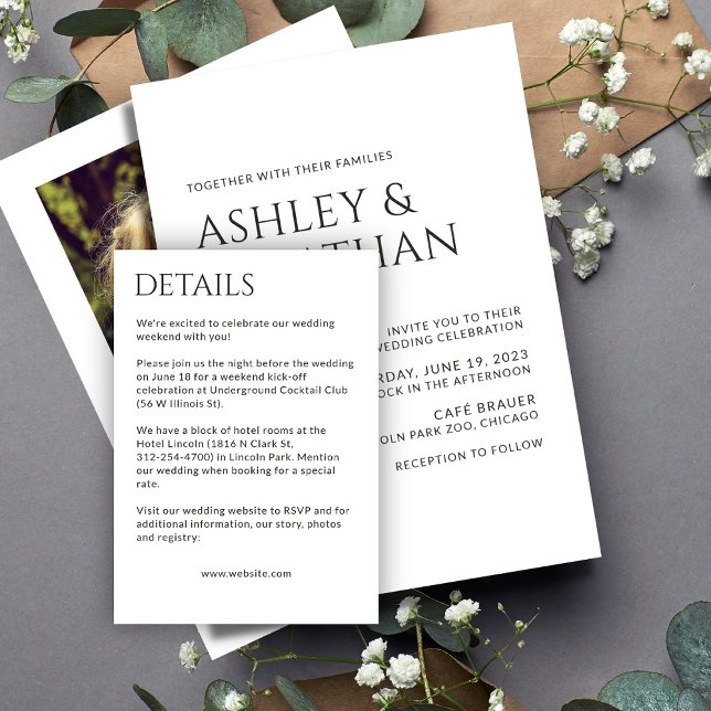 Minimalist Bold Text Highlights Wedding Enclosure Card (Creator Uploaded)