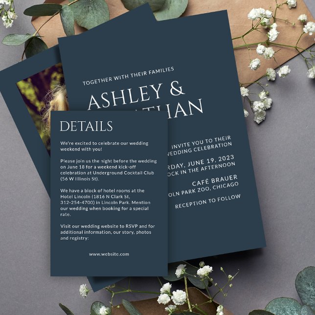 Minimalist Bold Text Highlights Wedding Enclosure Card (Creator Uploaded)