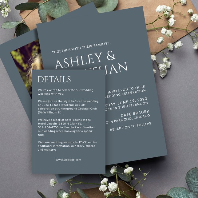Minimalist Bold Text Highlights Wedding Enclosure Card (Creator Uploaded)