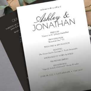 Minimalist Bold Text Highlights Wedding Programme