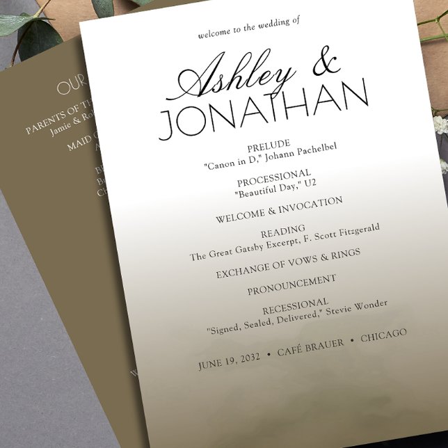 Minimalist Bold Text Highlights Wedding Programme (Creator Uploaded)