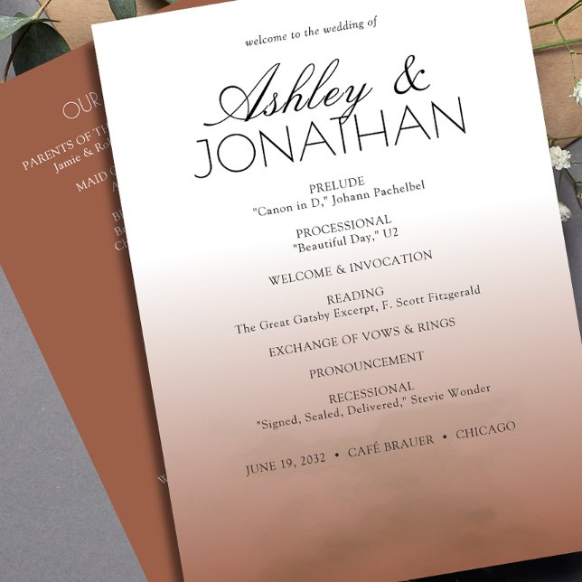 Minimalist Bold Text Highlights Wedding Programme (Creator Uploaded)