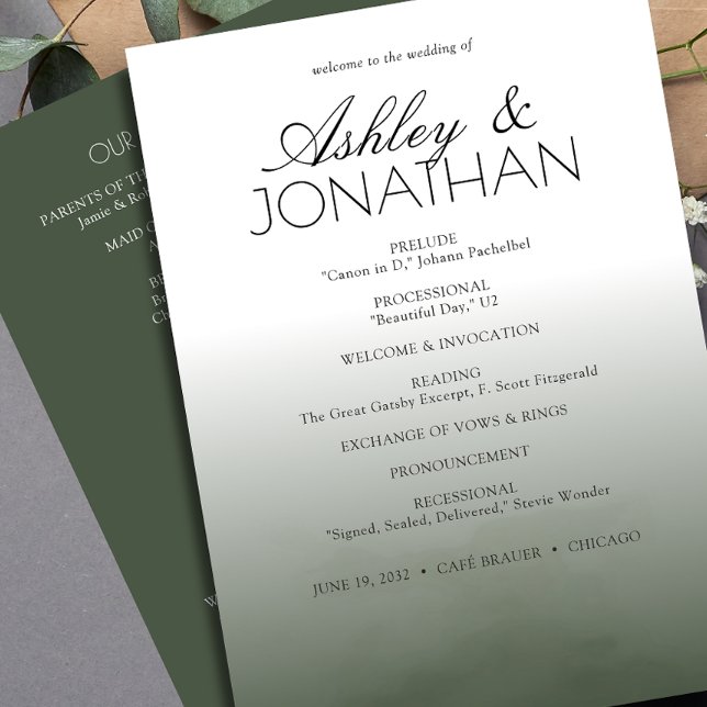 Minimalist Bold Text Highlights Wedding Programme (Creator Uploaded)