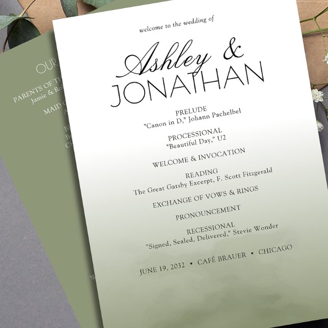 Minimalist Bold Text Highlights Wedding Programme (Creator Uploaded)
