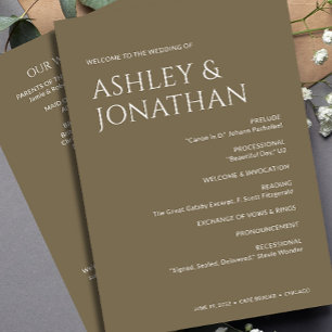 Minimalist Bold Text Highlights Wedding Programme