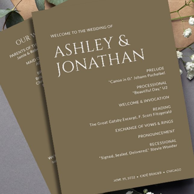 Minimalist Bold Text Highlights Wedding Programme (Creator Uploaded)