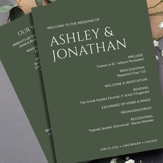 Minimalist Bold Text Highlights Wedding Programme (Creator Uploaded)