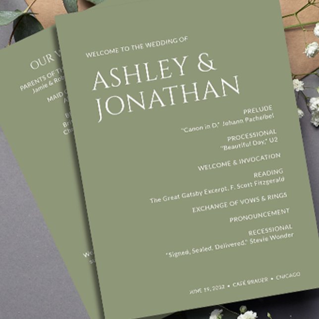 Minimalist Bold Text Highlights Wedding Programme (Creator Uploaded)