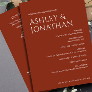 Minimalist Bold Text Highlights Wedding Programme
