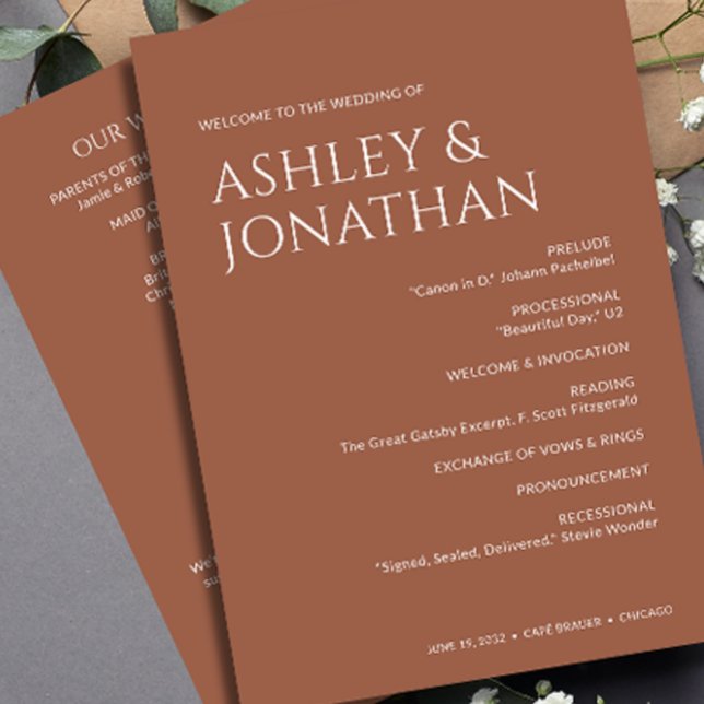 Minimalist Bold Text Highlights Wedding Programme (Creator Uploaded)