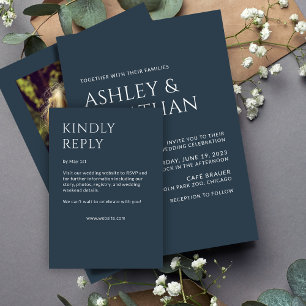 Minimalist Bold Text Highlights Wedding RSVP Card