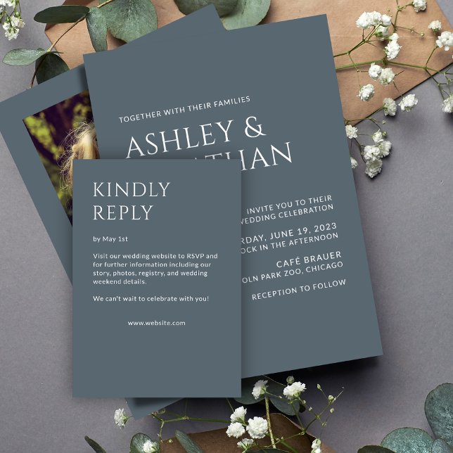 Minimalist Bold Text Highlights Wedding RSVP Card (Creator Uploaded)