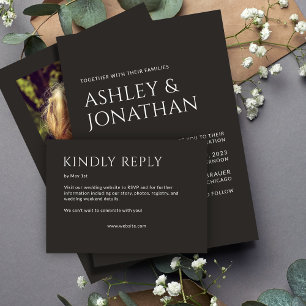 Minimalist Bold Text Highlights Wedding RSVP Card