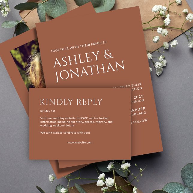 Minimalist Bold Text Highlights Wedding RSVP Card (Creator Uploaded)