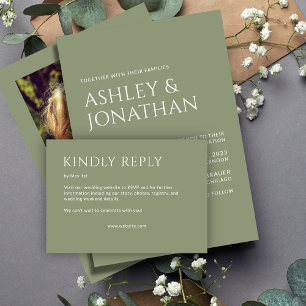 Minimalist Bold Text Highlights Wedding RSVP Card