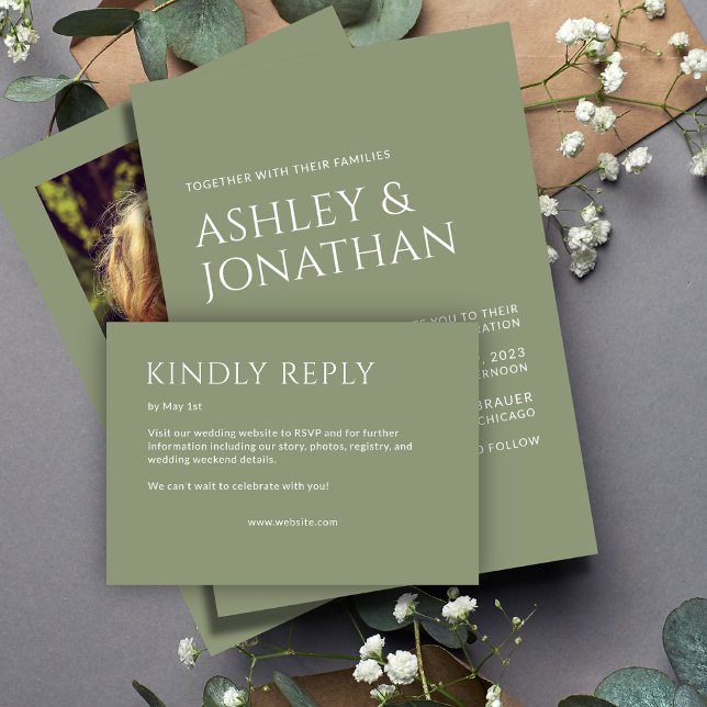 Minimalist Bold Text Highlights Wedding RSVP Card (Creator Uploaded)