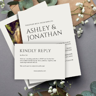 Minimalist Bold Text Highlights Wedding RSVP Card
