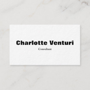 Minimalist Bold Text Professional Black White Business Card