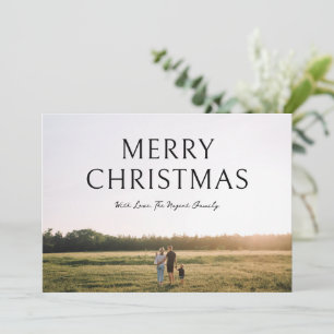 Minimalist Bold Typography Photo Elegant Christmas Holiday Card