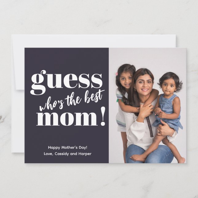 Minimalist Bold Typography Photo Mother’s Day Card (Front)