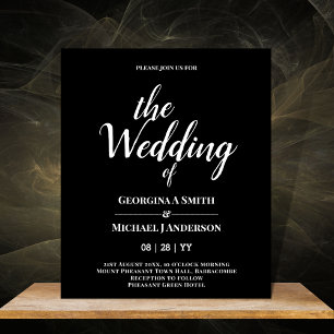 Minimalist BOLD TYPOGRAPHY Wedding Invitations Flyer