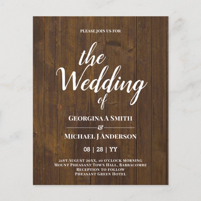 Minimalist BOLD TYPOGRAPHY Wedding Invitations Flyer (Front)