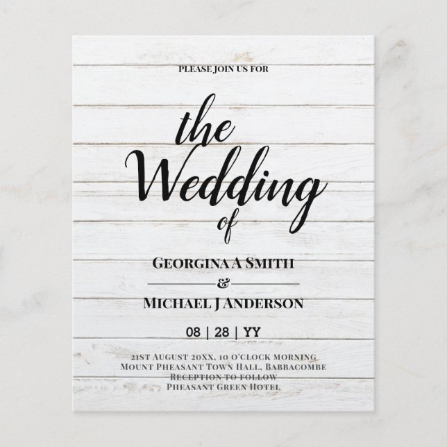 Minimalist BOLD TYPOGRAPHY Wedding Invitations Flyer (Front)