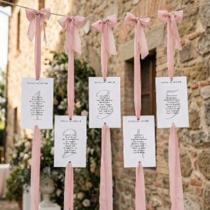 Minimalist Bold Wedding Table Number 4 Card