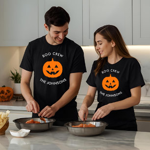 Minimalist Boo Crew  – Halloween Personalised T-Shirt