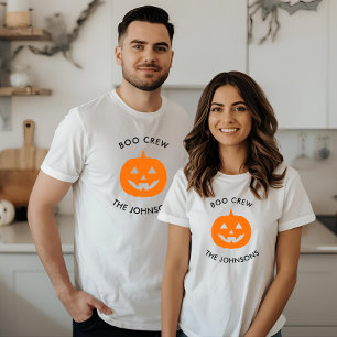 Minimalist Boo Crew  – Halloween Personalized T-Shirt