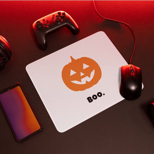 Minimalist BOO. Pumpkin – Minimalist Halloween Mouse Mat (Creator Uploaded)