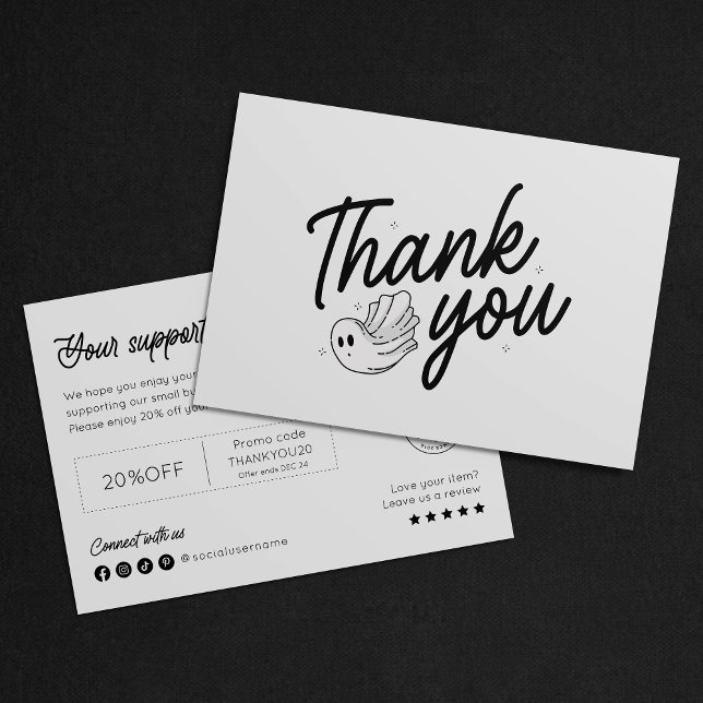 Minimalist Boo-tiful Halloween Spooky Thank You Card (Creator Uploaded)