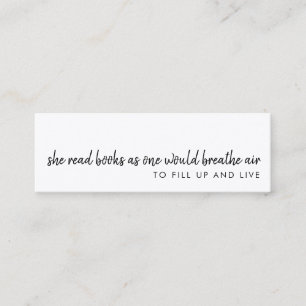 Minimalist Bookmark Modern Promotional Mini Card
