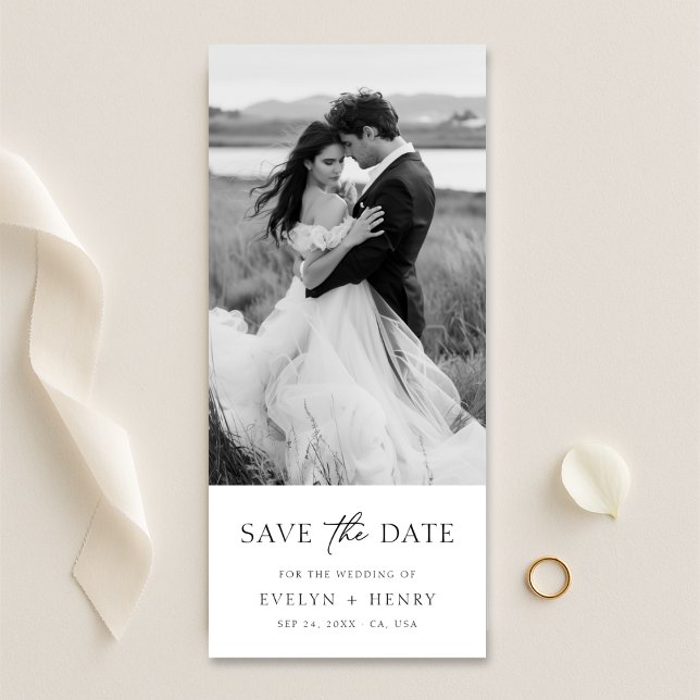 Minimalist Bookmark Photo Wedding Save the Date (Creator Uploaded)