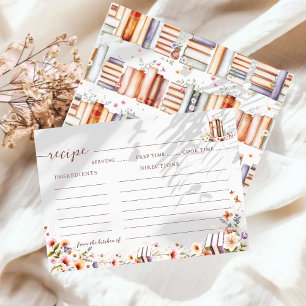 Minimalist Books & Butterfly Bridal Shower Recipe Enclosure Card