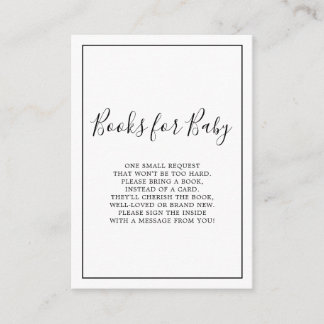 Minimalist Books for Baby Shower Card