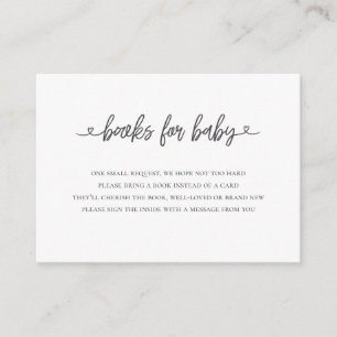 Minimalist Books for Baby Shower Invitation Insert