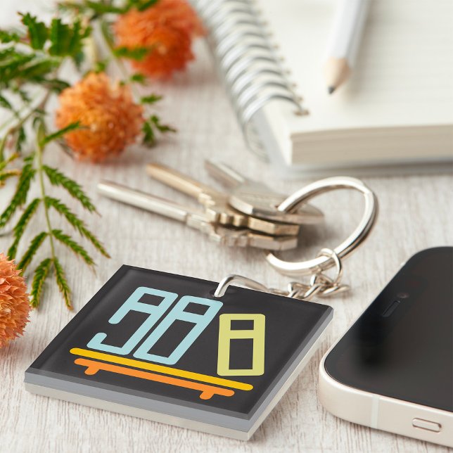 Minimalist Bookshelf Graphic Icon Key Ring (Creator Uploaded)
