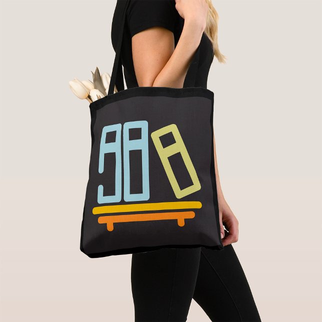 Minimalist Bookshelf Graphic Icon Tote Bag (Creator Uploaded)