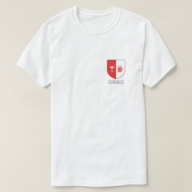 Minimalist Booze Shield Crest T-Shirt (Design Front)