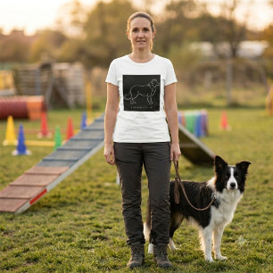 Minimalist Border Collie Line Art Dog Graphic T-Shirt