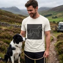 Minimalist Border Collie Line Art Dog Graphic
